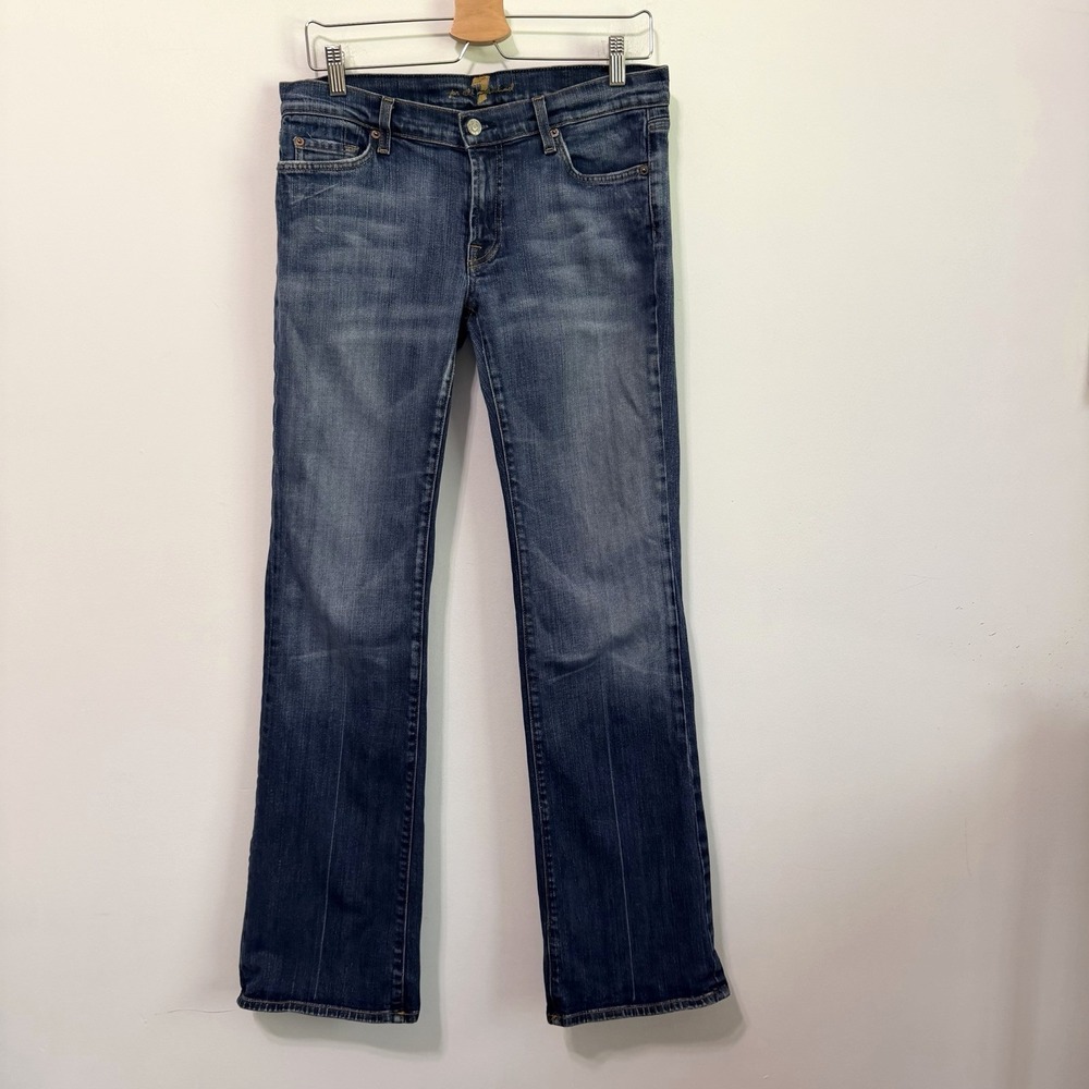 7FAMK Original Bootcut Jeans Size 31 Low Rise 32x32 Blue Denim Boho Casual Rodeo